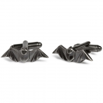 Gunmetal Origami Bat Cufflinks by Simon Carter