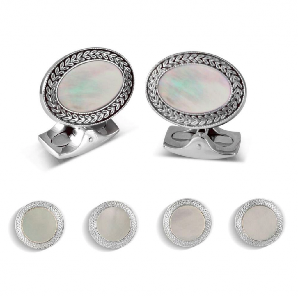 Oval Mother Of Pearl Dress Stud Set for the holidays