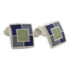 Sterling Green Inlay Cufflinks