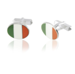 Sterling Silver Oval Irish Flag Cufflinks