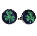 Needlepoint Shamrock Cufflinks