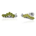 Green Sterling Caterpillar Cufflinks