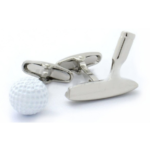 Colored Golf Putter & Ball Cufflinks