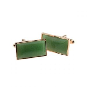 Natural Green Jade Stone Cufflinks