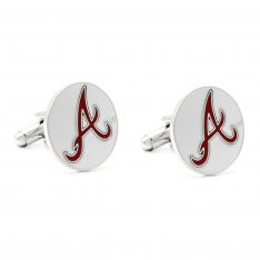 Nickel Plated Atlanta Braves Cufflinks