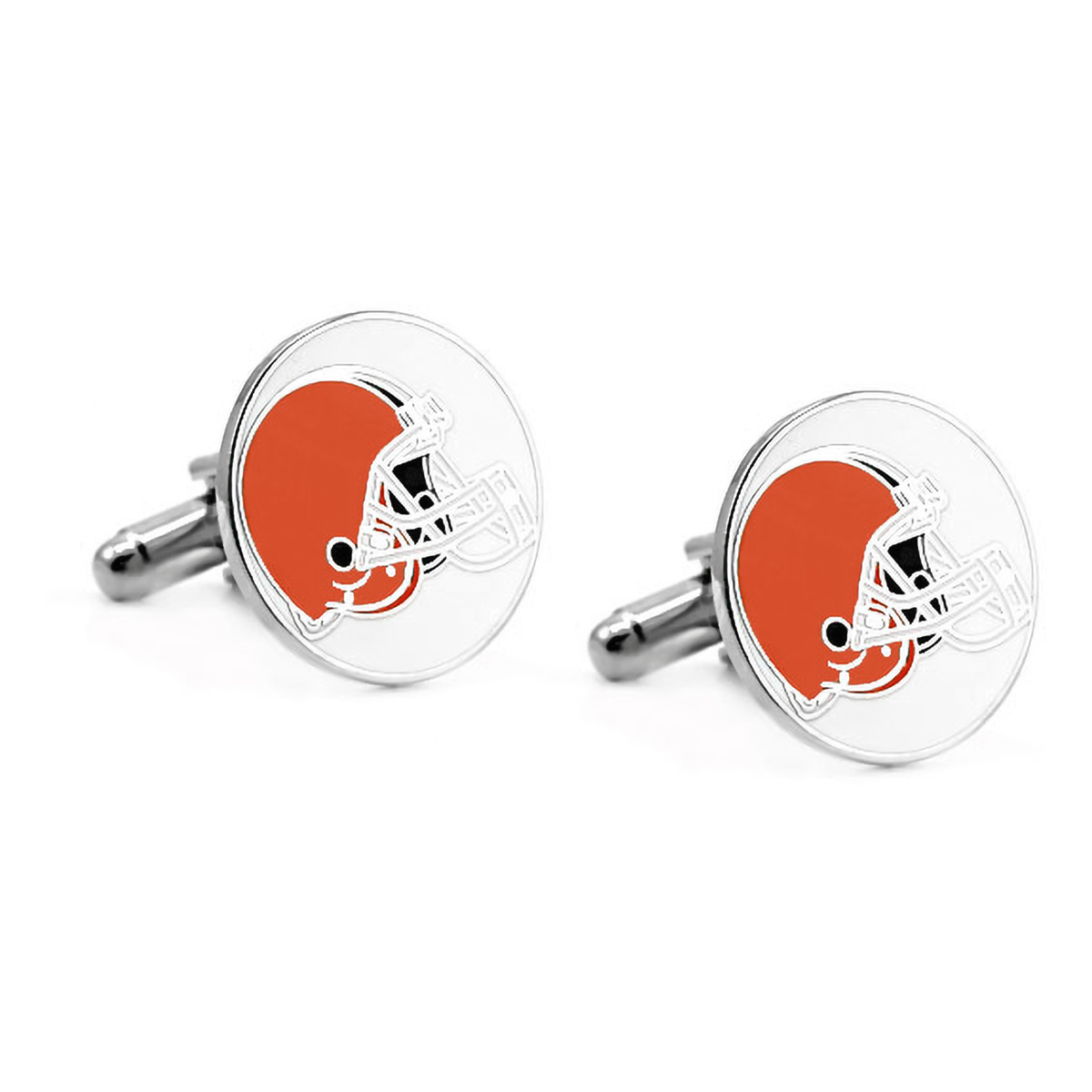 Silver Toned Etched Ohio State Flag Cufflinks