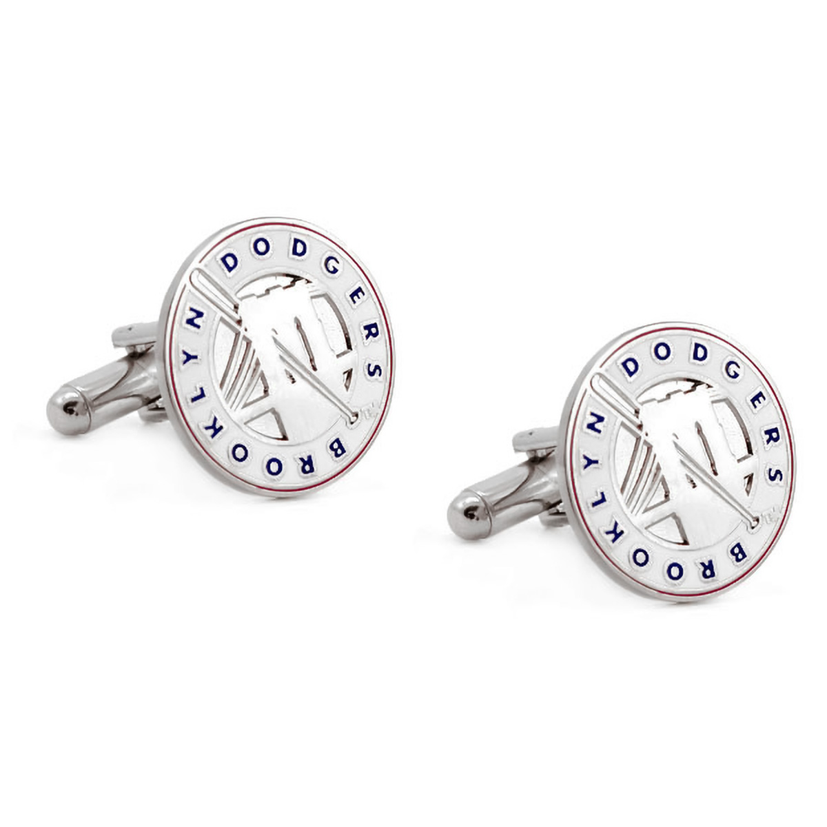 Vintage Brooklyn Dodgers Cufflinks in White/Red/Blue - Cufflinks Depot