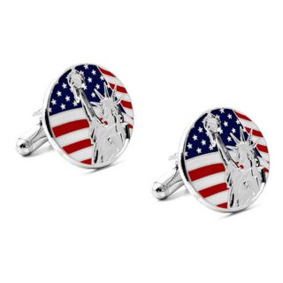 Lady Liberty & US Flag Cufflinks