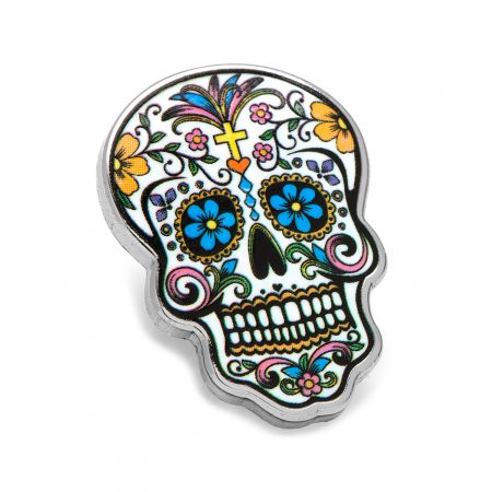 Details about   Sugar Skull Red White Blue Day of the Dead Cake Topper Lapel Pin Hat Pin 