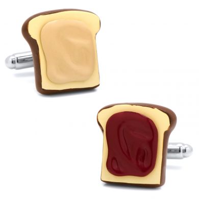 Peanut Butter and Jelly Sandwich Cufflinks