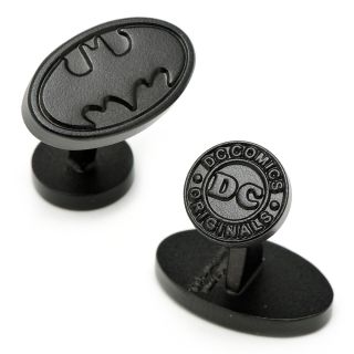 Satin Black Batman Logo Cufflinks