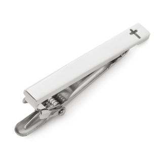 Stainless Steel Cross Engravable Tie Clip