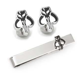 Star Wars Mandalorian Cufflinks and Tie Bar Set