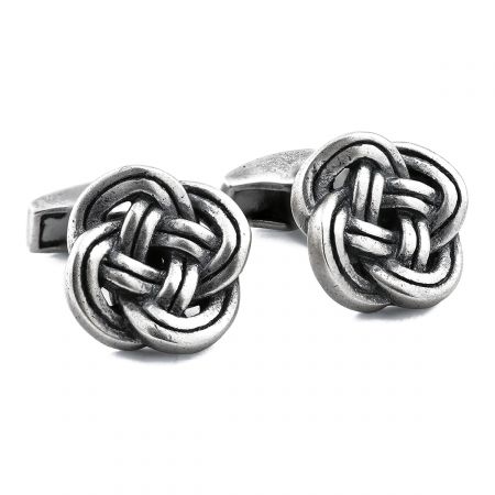 Celtic Style Red Agate Love Knot Cufflinks 925 Sterling Silver Mens Gift 