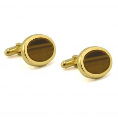 Tiger Eye Oval Cufflinks