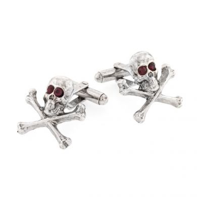 JJ Weston Sterling Silver Dog Head and Bone Cufflinks Made in the USA. 