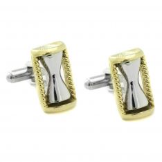 Two-Tone Hourglass Cufflinks