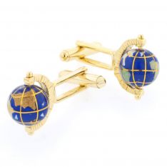 Gold Spinning Globe Cufflinks