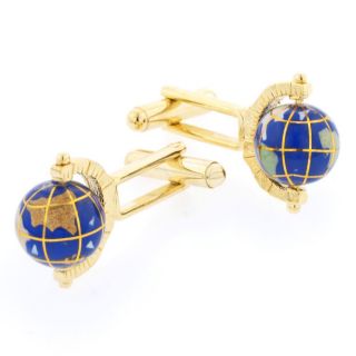 Gold Spinning Globe Cufflinks