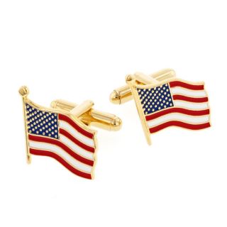 Gold American Flag Cufflinks