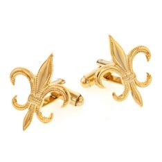 Gold Color Fleur De Lis Cufflinks