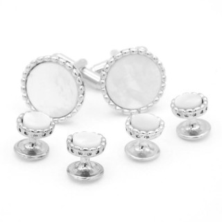Beaded Edge Mother of Pearl Stud Set