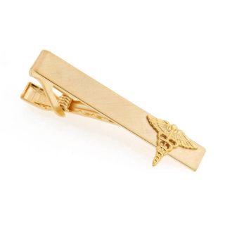 Gold Doctor Medical Caduceus Tie Clip