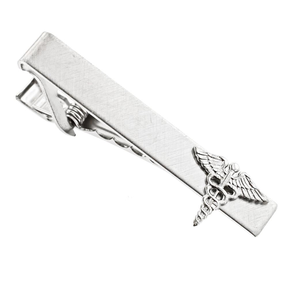 Silver Doctor Medical Caduceus Tie Clip: Cufflinks Depot