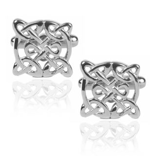 Celtic Knot Silver Finish Cufflinks