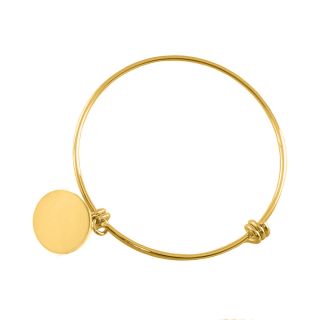 Adjustable 18kt Gold Plated Engravable Charm Bracelet