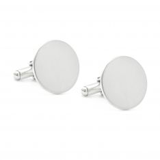 Sterling Silver Round Engravable Cufflinks
