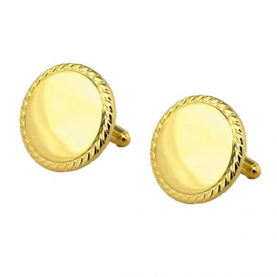 Vermeil Rope Border Engravable Cufflinks