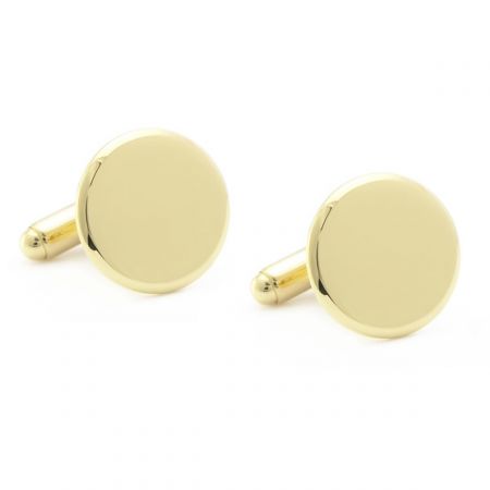 Vermeil Beveled Edge Engravable Cufflinks