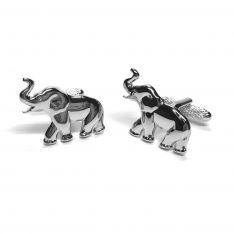 Chrome Elephant Cufflinks
