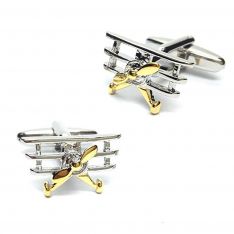 Silver Color Tri-Plane Cufflinks