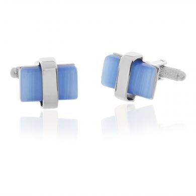 Blue Cat's Eye Cufflinks