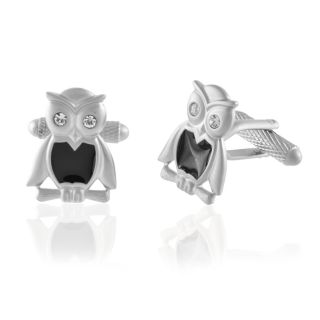 Crystal Eyed Owl Cufflinks