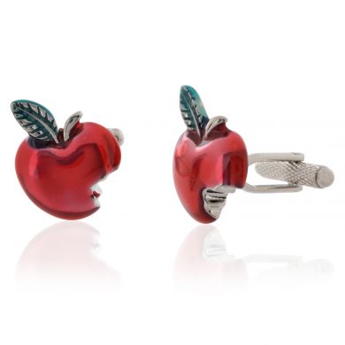 Bitten Red Apple Cufflinks