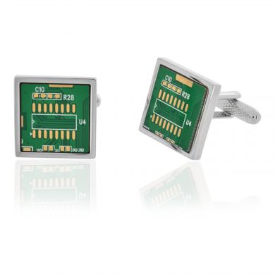 Circuit Board Green Cufflinks