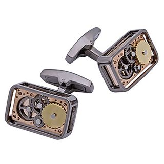 Gun Metal Two Tone Gear Cufflinks