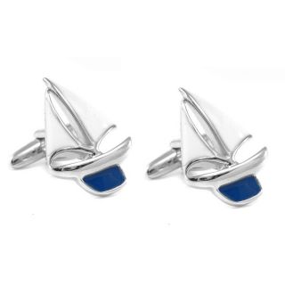 Blue Sailboat Cufflinks