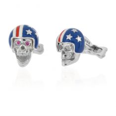 Motorbike Helmet Skull Cufflinks