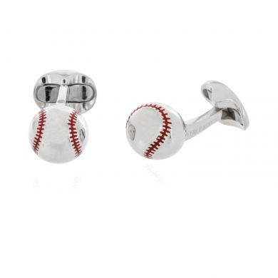 Designer Sterling Silver Baseball Cufflinks