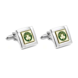 Silver Finish Boston Celtics Cufflinks