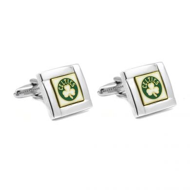 Silver Finish Boston Celtics Cufflinks