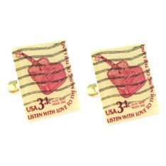 Guitar Postage Stamp Cufflinks