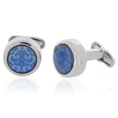 Blue Floral Cufflinks