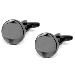 Gun Metal Engraveable Cufflinks