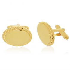 Oval Rope Border Engravable Cufflinks