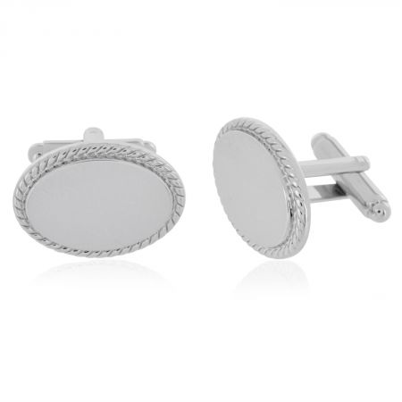 Rope Border Engravable Cufflinks